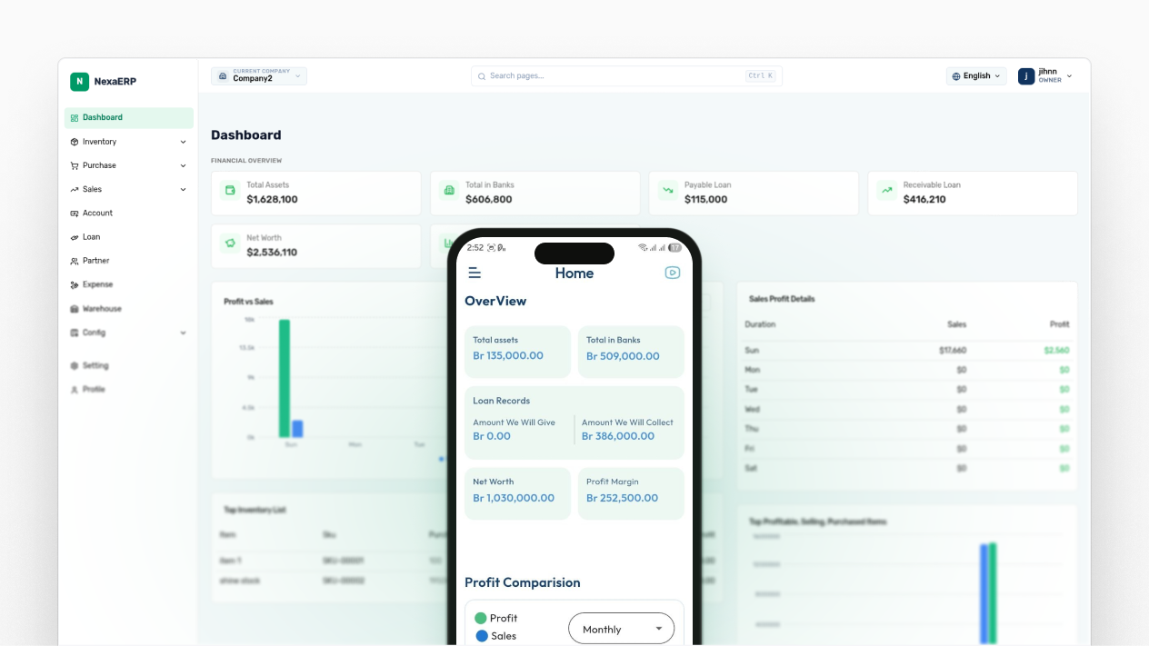NexaTracker dashboard preview